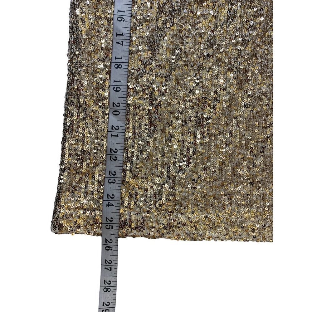 Chelsea & Violet Women's Mid Length Gold Sequin Skirt - Picture 5 of 7